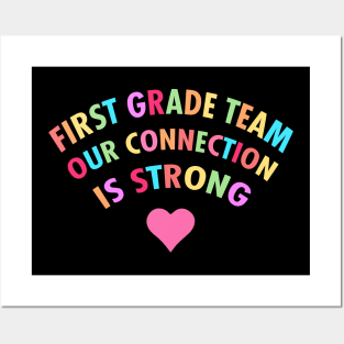 First Grade team Our connection is strong wifi design with hart Posters and Art